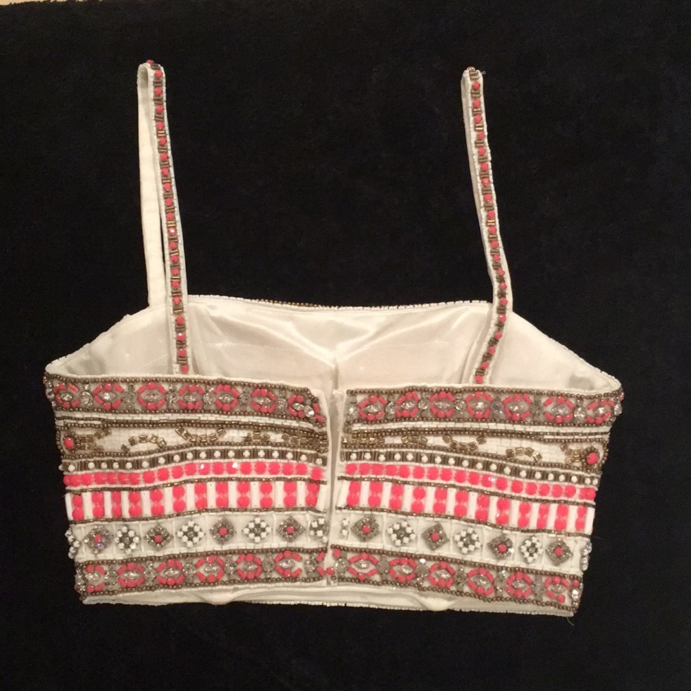 SHERRI HILL Beaded 2Piece Dress,Rounded Skirt Slit - Picture 7 of 16